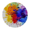 thumbnail image 4 of PIKWEEK Tablecloth Round Table Cover Orange Color Multicolored Watercolor Blot White, 4 of 8