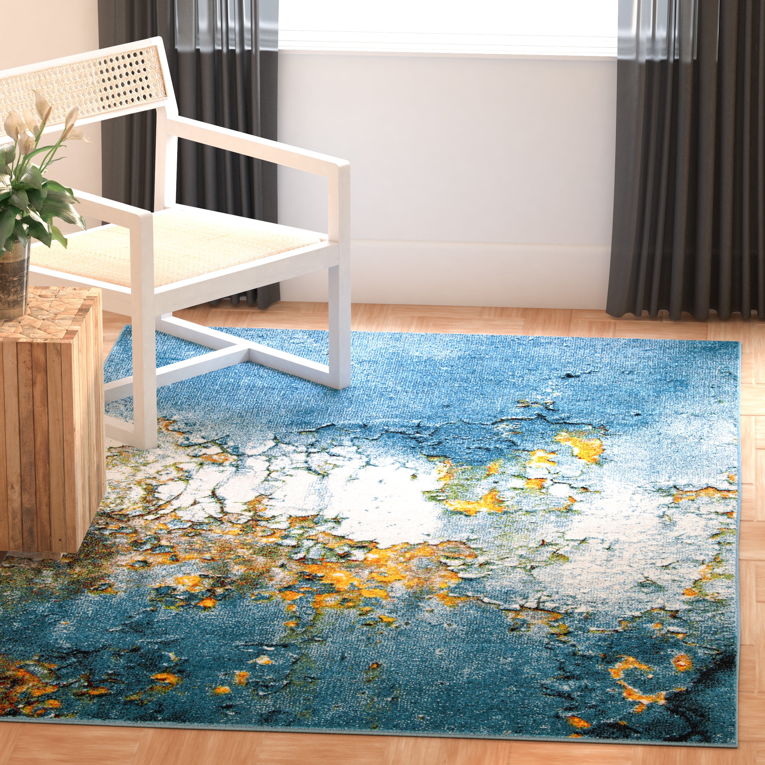 Safavieh Glacier Nazca Geometric Area Rug, Blue/Gold, 8' x 10'