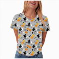 thumbnail image 5 of TOWED22 Halloween Shirts for Women Pumpkin Cat Graphic Tees Fall Crewneck Short Sleeve Costumes Autumn Party Graphic T-Shirt(Grey,XL), 5 of 9