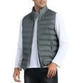 thumbnail image 4 of INSPIRE CHIC Padded Vest for Men's Stand Collar Outwear Winter Packable Zip Up Sleeveless Jacket L Grey, 4 of 6