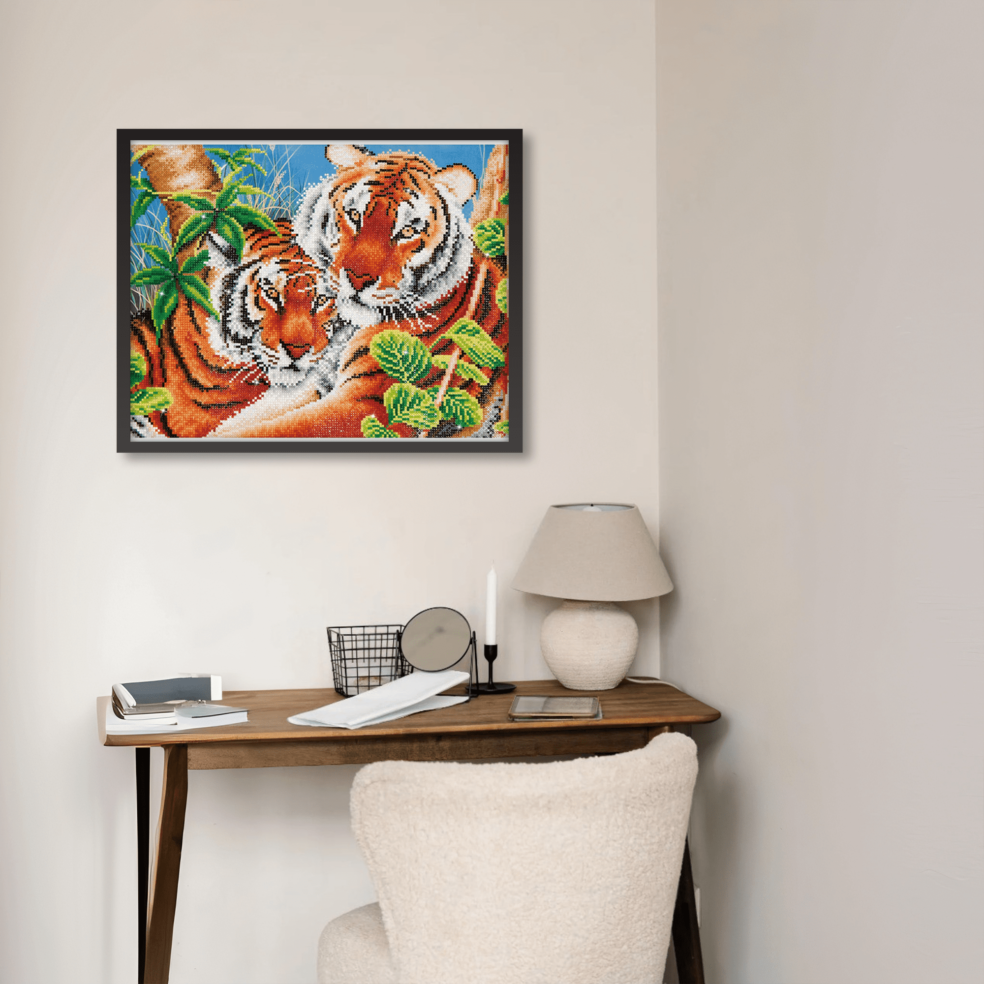 Diamond Dotz Tender Tigers Animal Diamond Painting Kits for Adults - Diamond Art Kits a Relaxing Creative Craft Kit with Dotz Gems 14.5"x20.5"