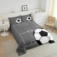 thumbnail image 3 of Football Bedding Set King Size Soccer Comforter&nbsp;Set Teens,Sports Theme Down Comforter Gray Ball Gaming Quilt Bed Set Football Bedroom Decor with 2 Pillowcases, 3 of 6