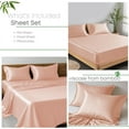 thumbnail image 2 of 100% Bamboo King Sheet Set - Ultra Soft, Breathable & Cooling, Ideal for Hot Sleepers, 16" Deep Pocket, Hotel Luxury Bedding (Rose Gold), 2 of 8