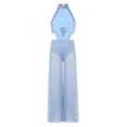 thumbnail image 3 of Eandarui Kids Girls Lyrical Dance Outfit Wide Leg Jumpsuit Sparkly Rhinestone Jazz Ballet Gymnastics Leotard Dress Blue 12, 3 of 7