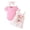 F2-Pink, variant on CAUYDY Toddler Baby Girls Short Sleeve Romper Suspender Overall Dress 2 Piece Outfits Set With Headband for Newborn Kid Girl 6 9 12 18 Months Summer Clothes (Sizes 0-3 Months,F2-Red)