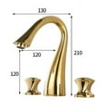 thumbnail image 5 of European-Style Copper Three-Hole Double Handle Bathroom Faucet Hot and Cold Washbasin Basin Split Faucet, 5 of 8