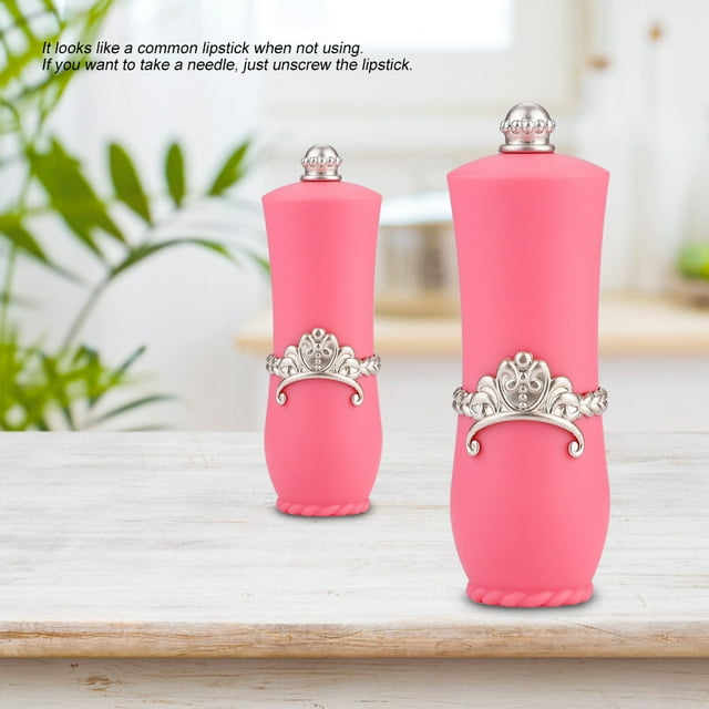 Needle Cushion Accessory, Safe Plastic Lipstick Shaped Home Decoration Storage Sewing Needle Cushion Holder For DIY
