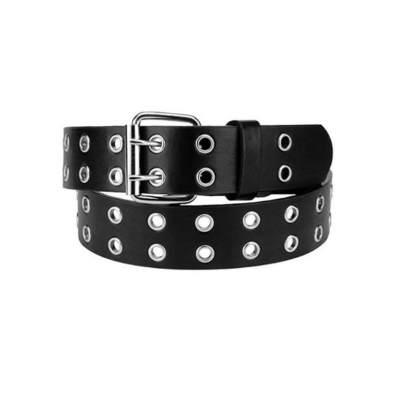 Eurosport Solid Rich Fashion Color Double Grommet Belt - BW9915A - Black - X-Large