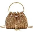 thumbnail image 1 of wefenad Bolso de Noche con Diamantes Brillantes para Mujer, Bolso con Purpurina para Fiesta, graduación, cóctel, Boda/Oro champán, 1 of 3