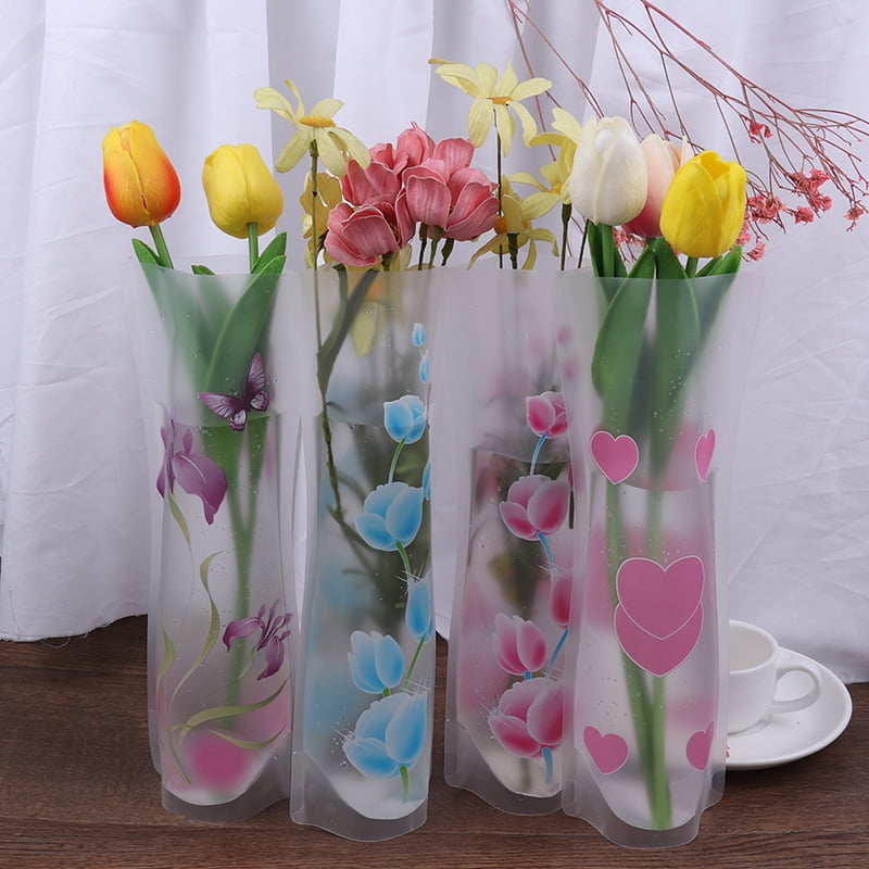 2 x plastic vase wedding party home office decor rose flower foldable table pvc 