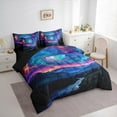 thumbnail image 3 of Feelyou Psychedelic Galaxy Bedding Comforter Set 7-Piece for Teen, 3D Nature Mountain King Bedding Sets, Glitter Stars Print Reversible Bed Sheets, Lightweight Room Decor, 3 of 7