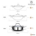 thumbnail image 4 of Stellar Kadhai Triptyque en Acier Inoxydable avec Couvercle / 24 cm, 2,7 Litres / PTFE Antiadhésif Gravé / Poignées Doubles Sans Rivets / Base pour Gaz et Induction / Garantie de 7 Ans, 4 of 5
