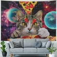 thumbnail image 4 of Orinice Cat Pizza Surrealism Tapestry Wall Hanging Unique Style for Home Decor, Art for Living Room Bedroom Dorm, 4 Sizes Available 40x60inch, 4 of 6