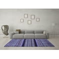 thumbnail image 3 of Ahgly Company Machine Washable Indoor Square Abstract Blue Modern Area Rugs, 3' Square, 3 of 4