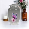 thumbnail image 4 of Butterfly Cremation Urn for Human Ashes, Large Decorative Urn for Adult Female, Elegant Pink & Blue Butterfly with Flower, Funeral Urn with Velvet Bag (10 Inch 1 Pc), 4 of 7