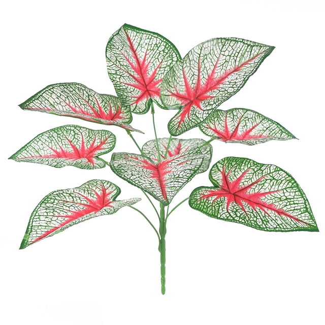 Planta artificial Hoja Oficina en casa Verdor Decoración Banquete de boda Planta falsa de plástico, Rojo, Tipo de hoja 1 Monstrate HA6782-01B