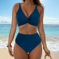 thumbnail image 3 of Women's Swimwear Tankini Set Beach Pool Cover Up Hollow Out Bikini Top With Swim Shorts Conservative Two Piece Bathing Suit Sporty Swimsuits for Women with Shorts Swim Suites Womens Shorts Sunflower, 3 of 5