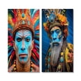 thumbnail image 2 of Designart "Enigmatic Portrait of Wise Guru with Feathers" Man Wall Art Set Of 2 - Glam Blue Gallery Set For Office Decor, 2 of 6