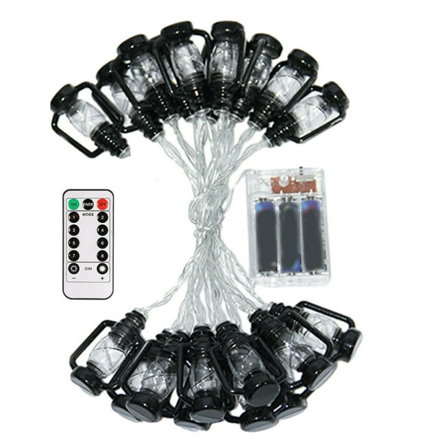 Light String Vintage Kerosene Lamp Shape LED Light Remote Control Waterproof Halloween Christmas Atmosphere Light Home Party Deco