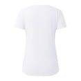 thumbnail image 5 of Camiseta ajustada de manga corta y cuello cuadrado con ribete para mujer - Camiseta informal de punto elástico, 5 of 5