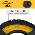 thumbnail image 2 of Ktaxon Set of 2 26x8-12 ATV & UTV All Terrain Tires, 6 Ply Tubeless Non-Directional Knobby Mud Tires, 2 of 6