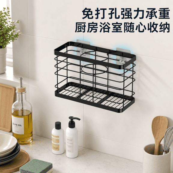 Hair Dryer Holder for Cabinet Door – Bathroom Organizer Basket for Styling Tools, Wall-Mountable Storage for Hair Dryer, Curling Iron, and Straightener, Steel Construction