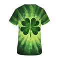 thumbnail image 5 of Women's St. Patrick's Day Scrub Top Plus Size V-Neck Short Sleeve Scrub Top Printed Workwear Nurse Uniform,XXL,E, 5 of 6