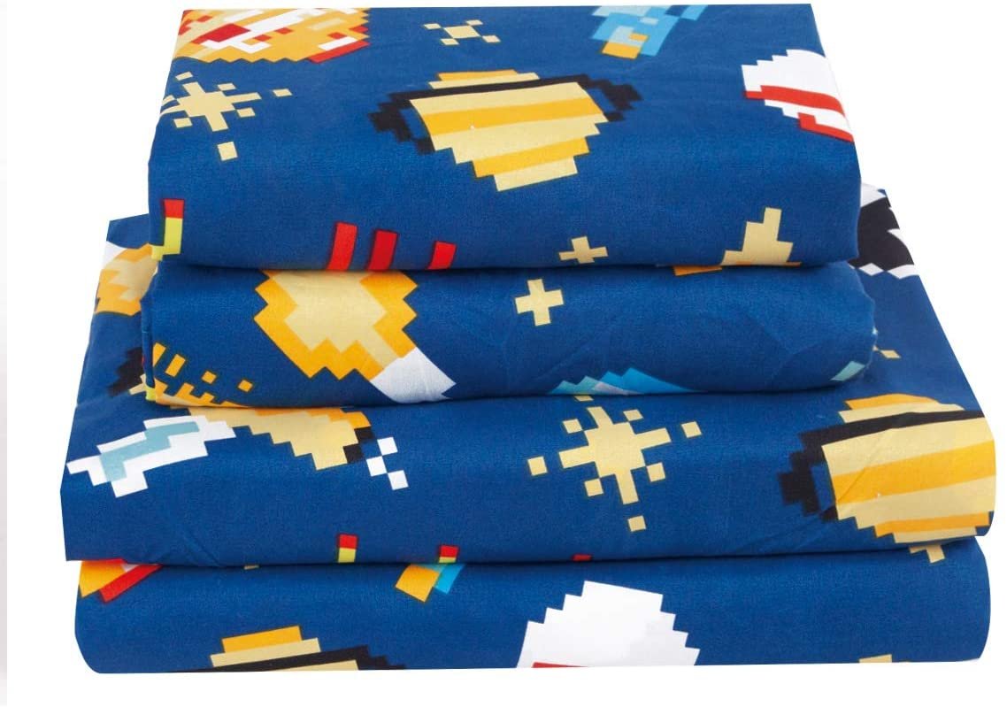 Sapphire Home 6 Piece Twin Size Boys Kids Teens Comforter Set Bed in Bag, Shams, Sheet Set & Decorative Toy Pillow, Kids Comforter Bedding w/Sheets, Astronaut Rocket Ship Space, Multicolor, 6pc Astro - image 3 of 4