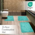 thumbnail image 5 of ZOPZO 3-Piece Bathroom Rug Set, Turquoise, 17x24、20x24、20x32 Inch, Soft Microfiber Chenille Bath Mats with TPR Backing, Absorbent Mats for Bathroom, 5 of 6