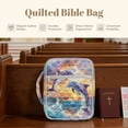 thumbnail image 7 of Xixirimido Dolphins Sea Sunset Glow Print Bible Cover Case for Women Men, Large Bible Bag Bible Study Supplies Accessories Quilted Bible Carrying Cases with Handle Christian Gift, 7 of 7
