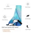 thumbnail image 3 of YFYANG Adult Microfiber Quick Dry Bath Towels, Blue Abstract Watercolor Texture Beach Towel, Home Camping Travel Essentials, 27.5" x 55", 3 of 9