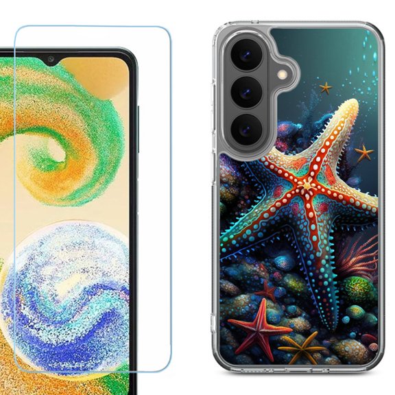 Shockproof Phone Case for Samsung Galaxy A27 5G, by OneToughShield - Starfish