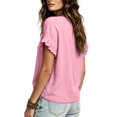 thumbnail image 6 of Women's Relaxed Fit V-Neck Short Sleeve Linen Blouse Casual Summer Top, 6 of 7