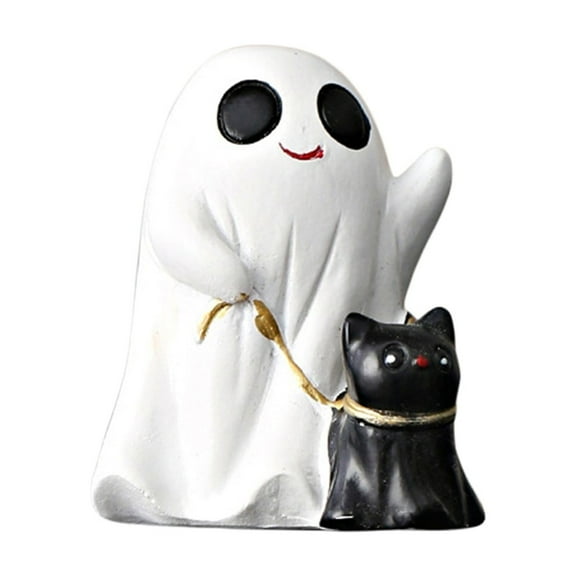 Halloween Decor, Halloween Ghost Walking Cat Statue,Desktop Ornament for Halloween Bring a Horror But Cute Vibe for Home