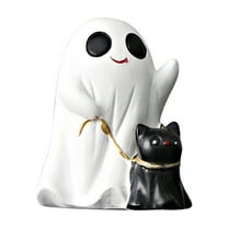 Halloween Ghost Dog Statue - Cute White Ghost Walking Dog Figurine, Spooky Resin Decor for Tabletop, Shelf & Mantel - Unique Halloween Decorations for Home & Office