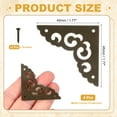 thumbnail image 2 of 4Pcs Brass Flat Corner Bracket 1.8 Inch Vintage Brass Hollow Pattern Corner Protector with Mounting Nails (Bronze), 2 of 7