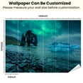thumbnail image 3 of Peel and Stick Wallpaper Hvitserkur landscape night beautiful northern lights Iceland Modern Art Wall Mural Decor Self Adhesive and Removable 100in x 144in, 3 of 8