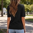 thumbnail image 5 of Maplenight Womens Basic Crew Neck T Shirts Knit Short Sleeve Tops Soft Casual Layering Everyday Office Work Summer Tops, 5 of 6