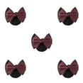 thumbnail image 1 of Transemion Wide Application Bow Work Hair Clips Snood Net For Stylish And Convenient Good Gifts Cloth Bowknot Hair Clip Hairnets Two Bows-wine red 5Set, 1 of 6