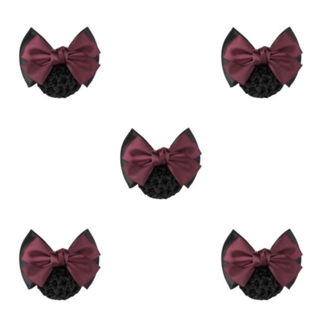 Transemion Wide Application Bow Work Hair Clips Snood Net For Stylish And Convenient Good Gifts Cloth Bowknot Hair Clip Hairnets Two Bows-wine red 5Set