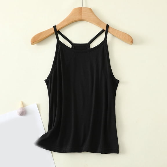 ClodeEU Women's Lightweight Solid Color Crewneck Sleeveless Tank Top,Casual Top for Layering or Outerwear Black,Womens Plus XXL