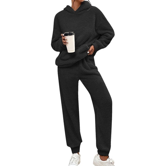 Pajamas Women Long Sleeve Loose Loungewear Pullover Pants 2 Piece Winter Pjs for Women Set