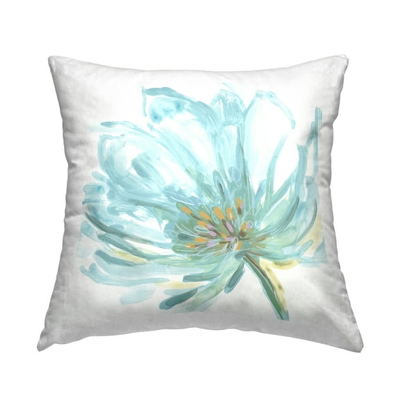 Stupell Industries Blue Blooming Flower Decorative Printed Throw Pillow, 18 x 18