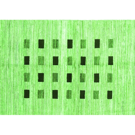 Ahgly Company Indoor Rectangle Solid Green Modern Area Rugs, 2' x 5'