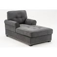 thumbnail image 6 of Bowery Hill Modern Linen Fabric Indoor Chaise Lounge in Gray, 6 of 12