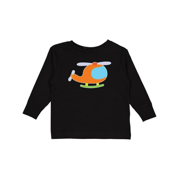 Inktastic Helicopter Cute Flying Boys or Girls Long Sleeve Toddler T-Shirt