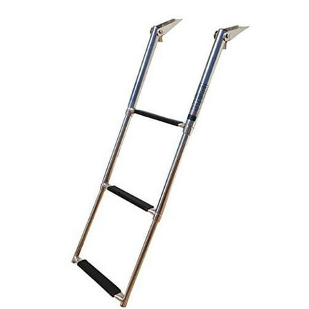 Pactrade Marine Boat Stainless Steel 3 Step Telescopic Ladder Swim Step Over Platform
