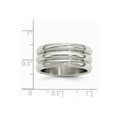 thumbnail image 7 of White Stainless Steel Ring Band Fashion Polished Grooved, 7 of 7