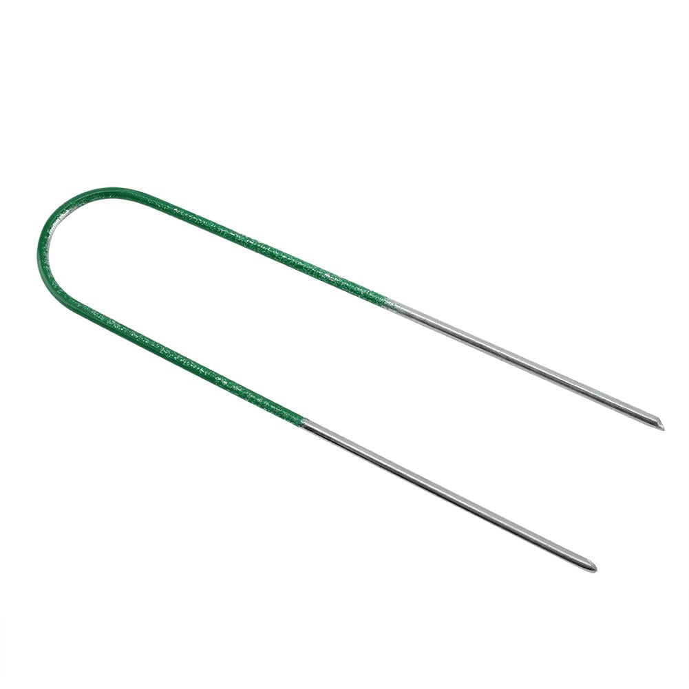 Tebru Ground Stakes,100Pcs Artificial Grass Turf Steel Ushaped Pins