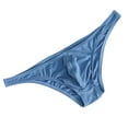thumbnail image 2 of ruhuadgb Men Briefs Ice Silk Thin Stripe Solid Color U Convex Inside Wearing Sexy Quick Dry Thong Panties Underpants for Sleeping, 2 of 8